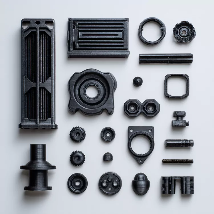 Componentes plásticos impressos em 3D